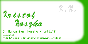 kristof noszko business card